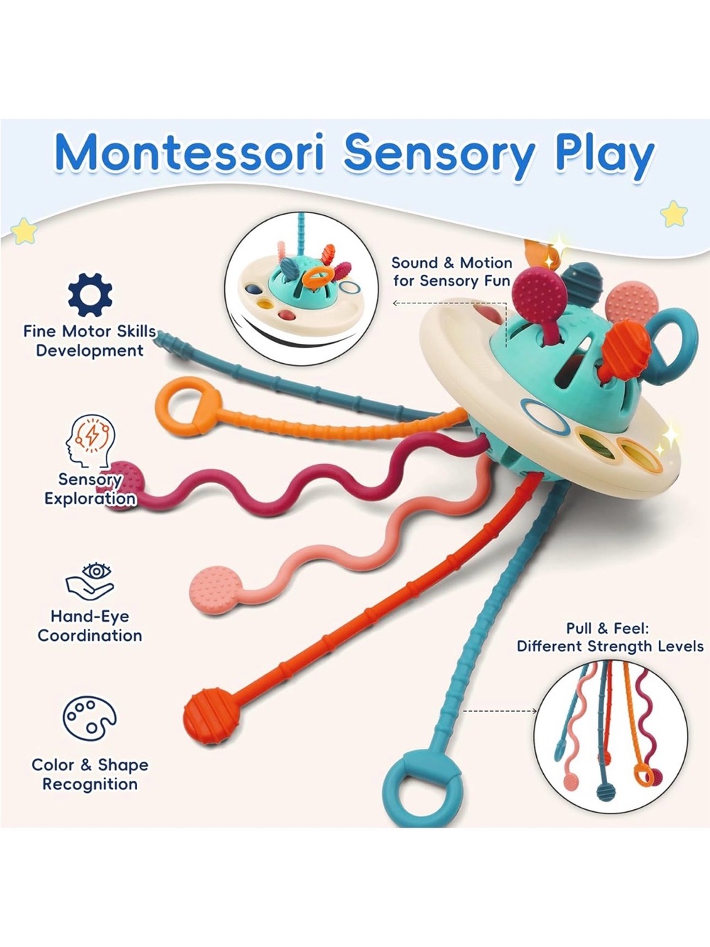 Montessori Sensory Pull Toys - 2 Boxes
